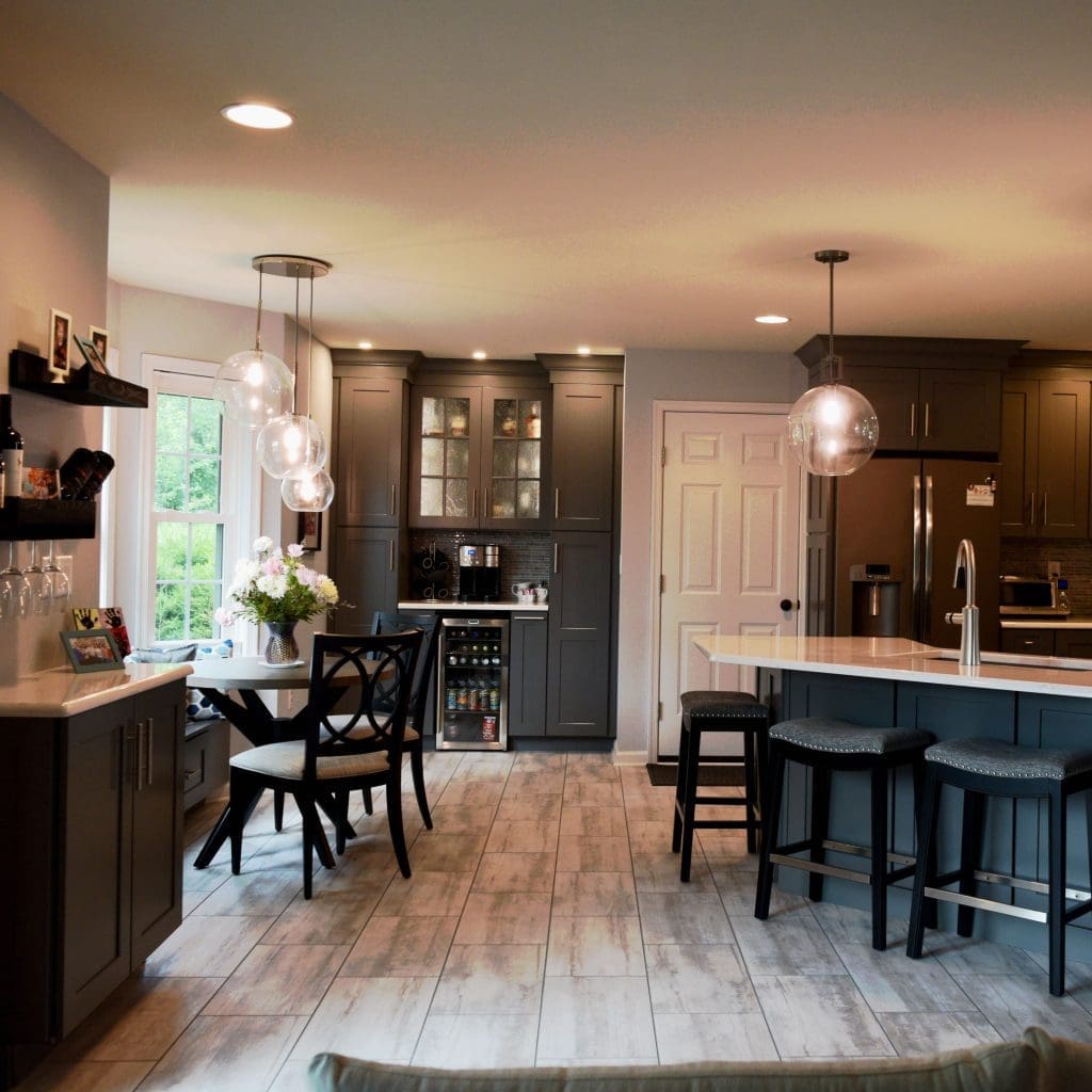 A view of a custom-designed kitchen.